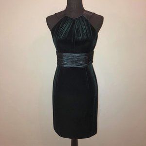 ❄️SALE EUC Adrianna Papell Green Velvet Dress